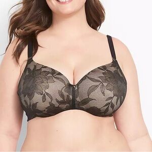 Cacique Invisible Lace Backsmoother Lightly Lined Balconette Bra